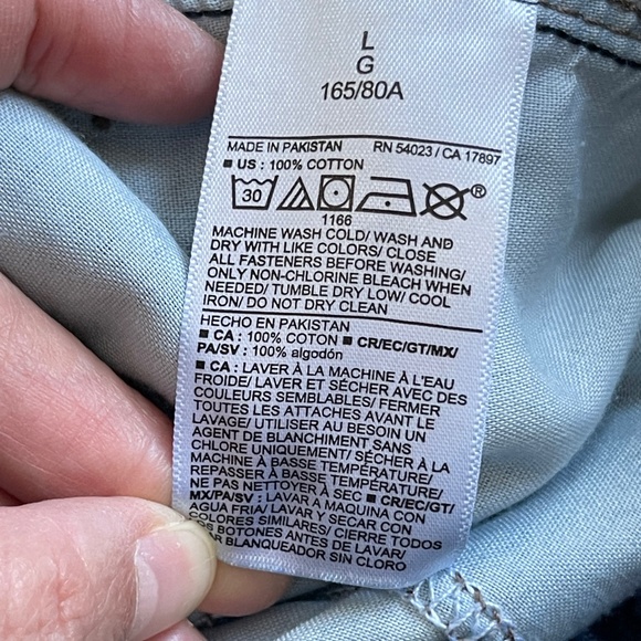 Old Navy Jeans Women's L Blue Barrel Baggy High Rise Dark Wash Pull On - Picture 6 of 11